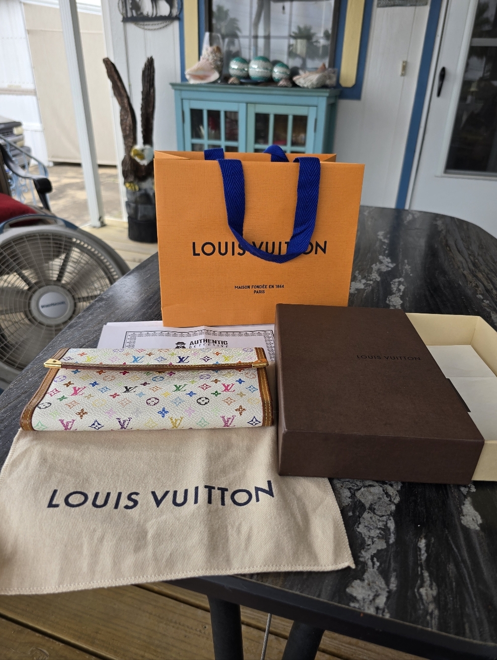 Louis Vuitton Murakami Multicolor Monogram Continental Wallet & 7.5x4.5 - Picture 4 of 5